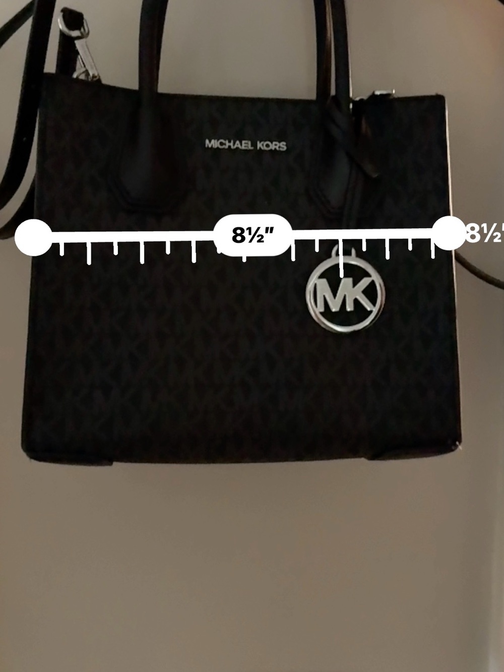 Michael Kors Black MK Logo Crossbody Tote - Picture 3 of 10